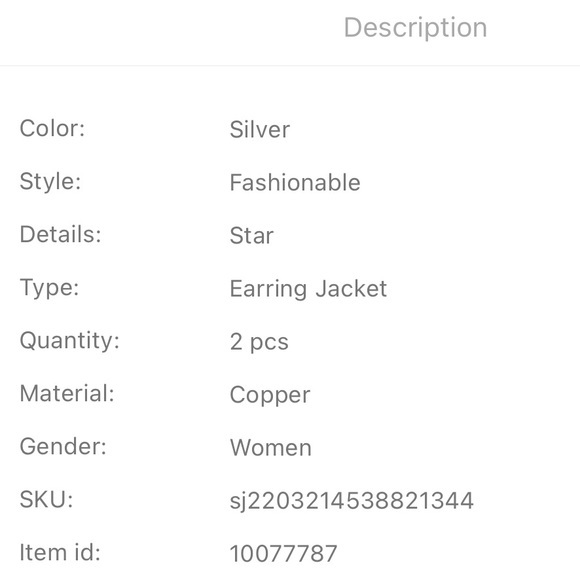 Star Drop Earrings Silver Plated - Picture 6 of 6